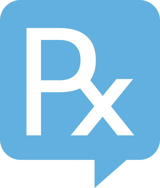 Rx Logo for Health.SE. No background. White text