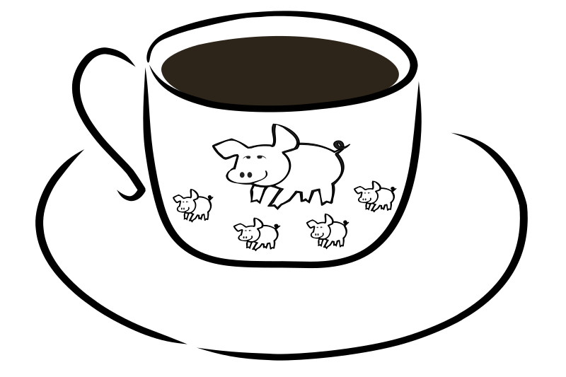 Cup with pig design