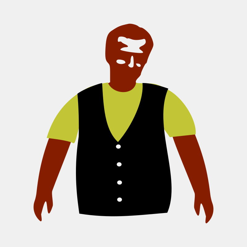 Man with T-shirt and vest