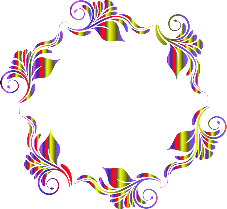 Colorful Flowers Pattern In A Circle