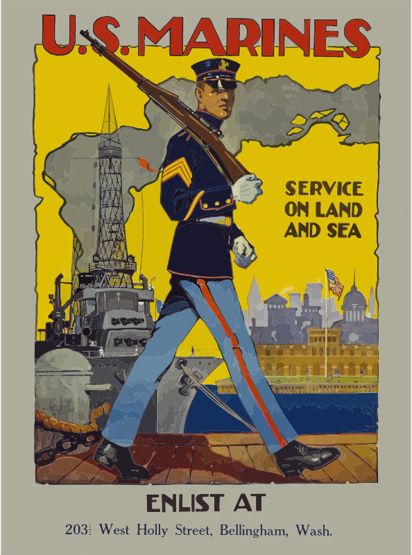 Vintage US Marines Poster