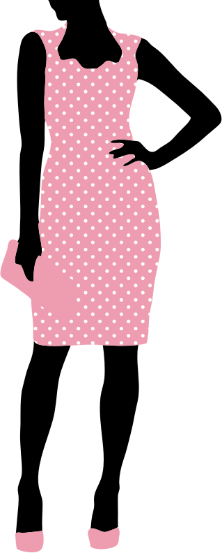 Fashion Woman Pink Polka Dot Dress