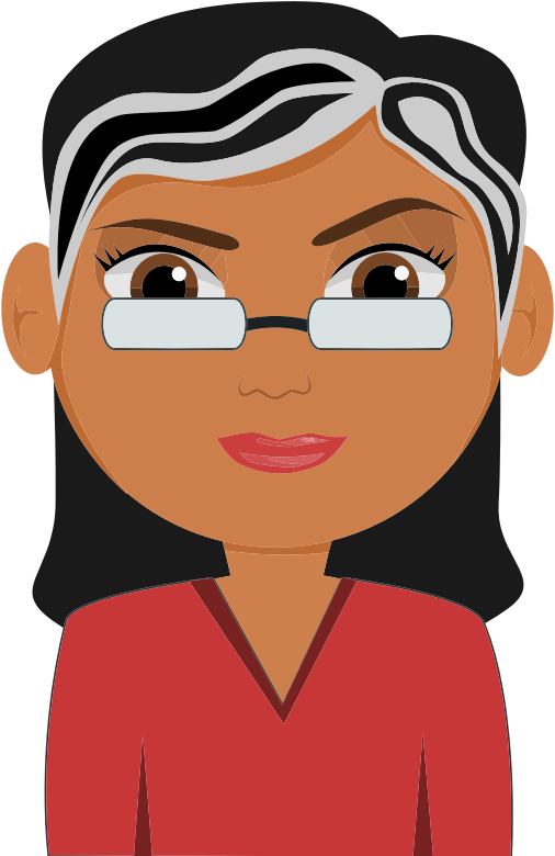 Cartoon Woman With Glasses