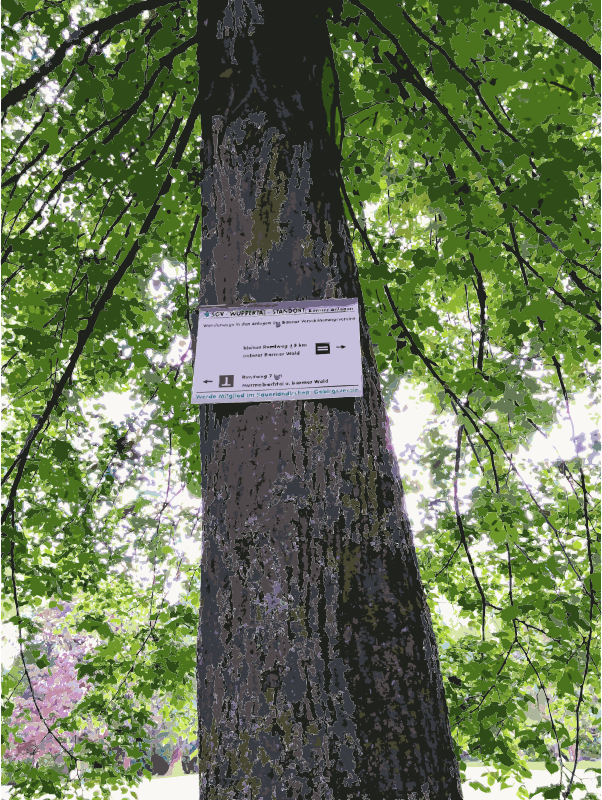 Sign at a tree