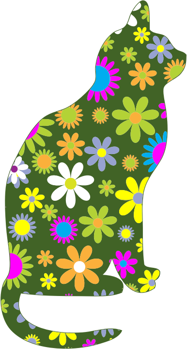 Retro Floral Cat