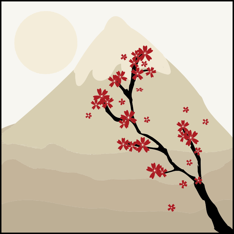 Japanese Maple Tree In The Shadow Of A Mountain