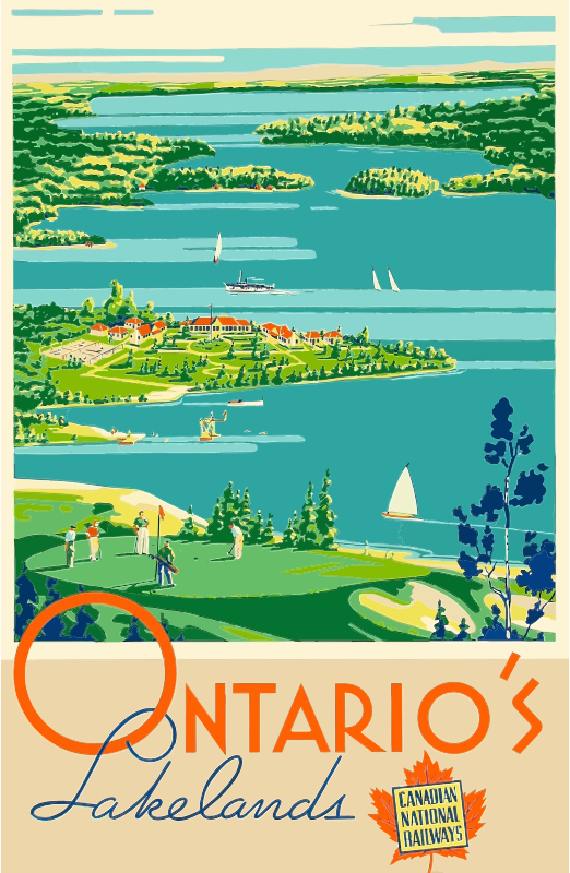 Vintage Travel Poster Ontario Canada