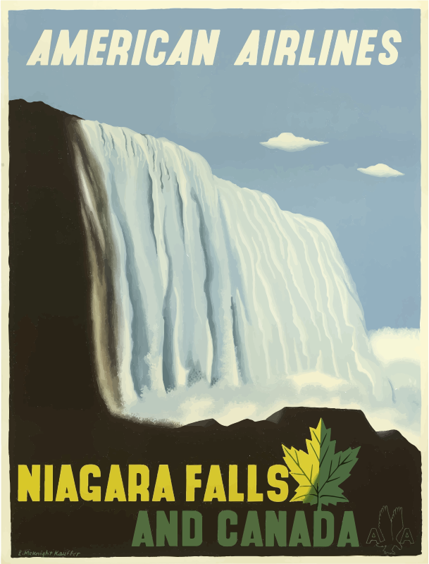 Vintage Travel Poster Niagara Falls And Canada