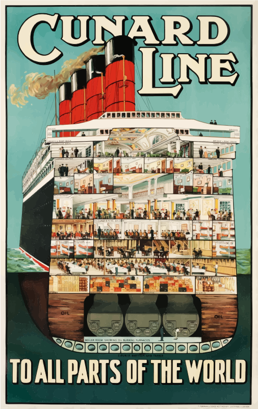 Vintage Travel Poster Cunard Line