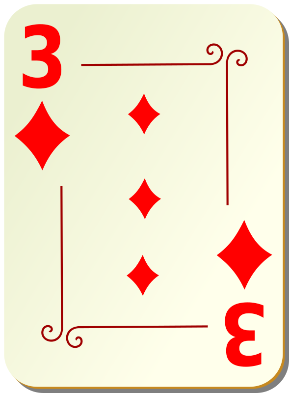 Ornamental deck: 3 of diamonds
