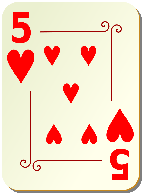 Ornamental deck: 5 of hearts