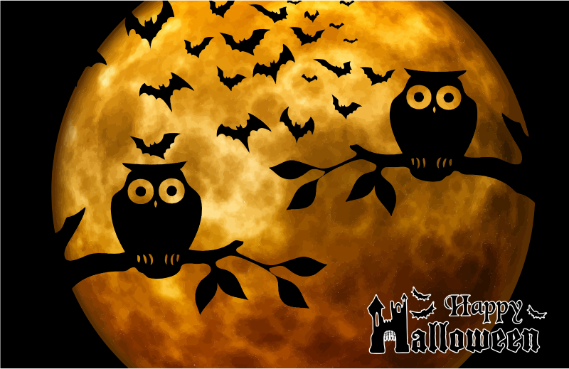 Happy Halloween Full Moon Background