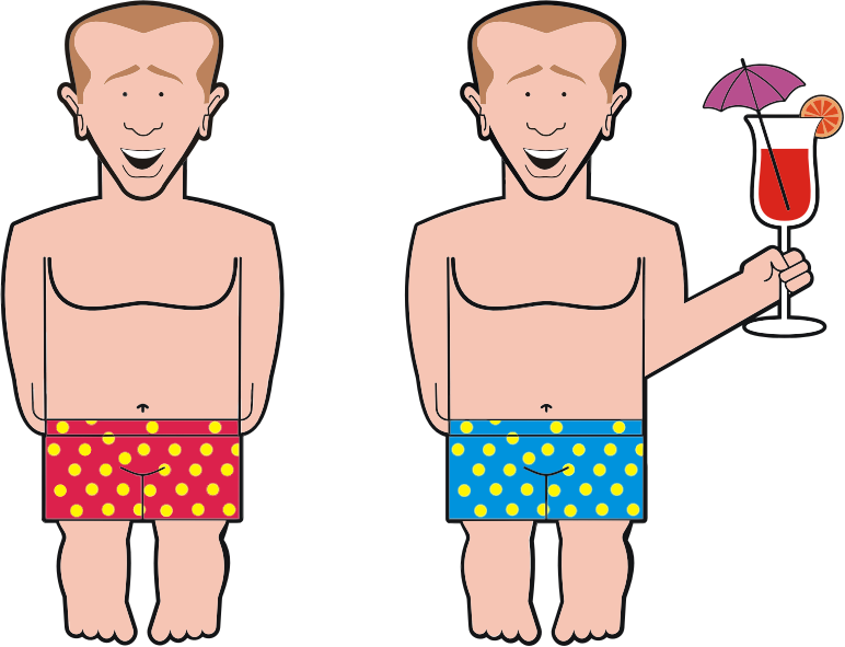 Twins In Bathing Shorts