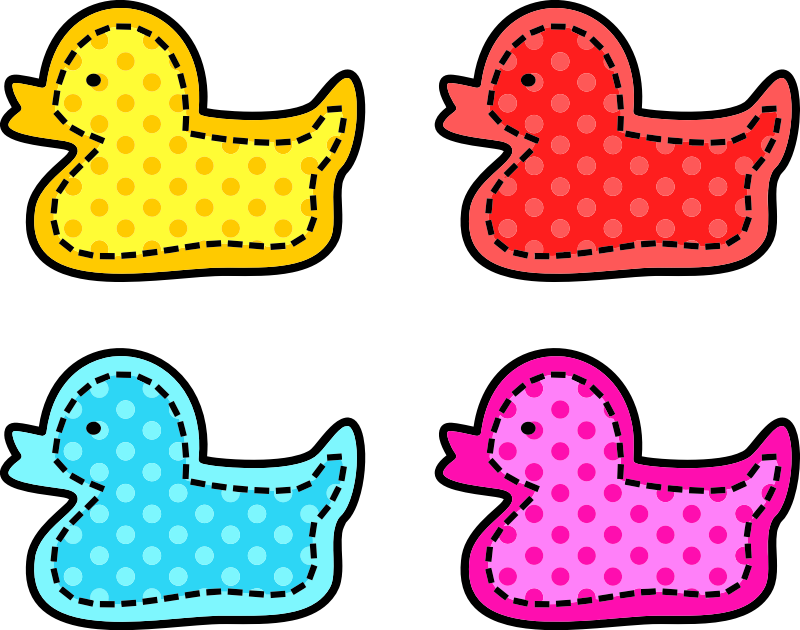 Colorful Stitched Ducks