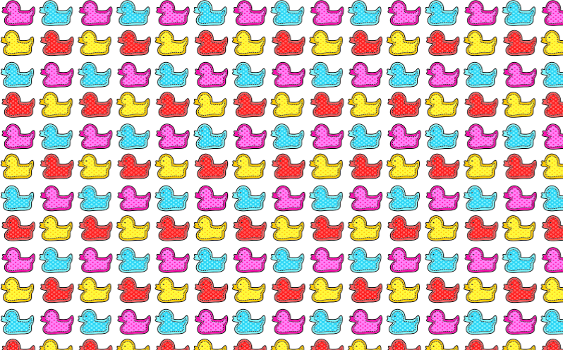 Colorful Stitched Ducks Seamless Pattern