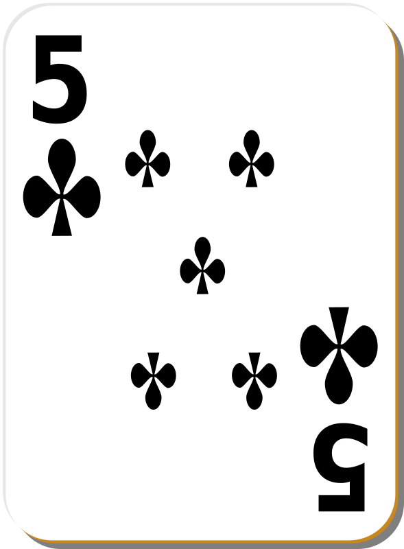 White deck: 5 of clubs