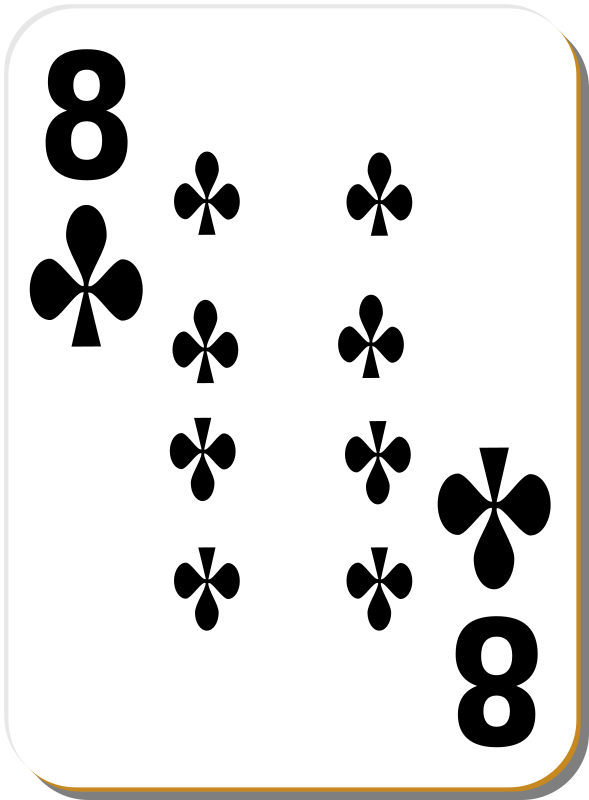 White deck: 8 of clubs