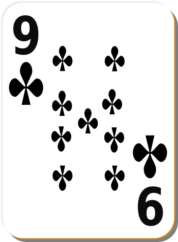 White deck: 9 of clubs