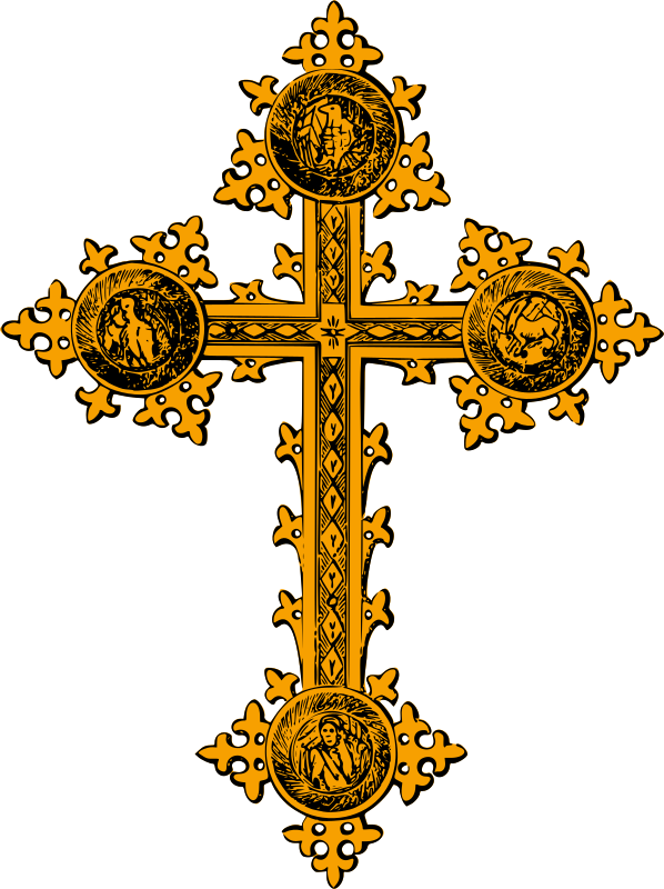Freestanding cross (gold with detail)