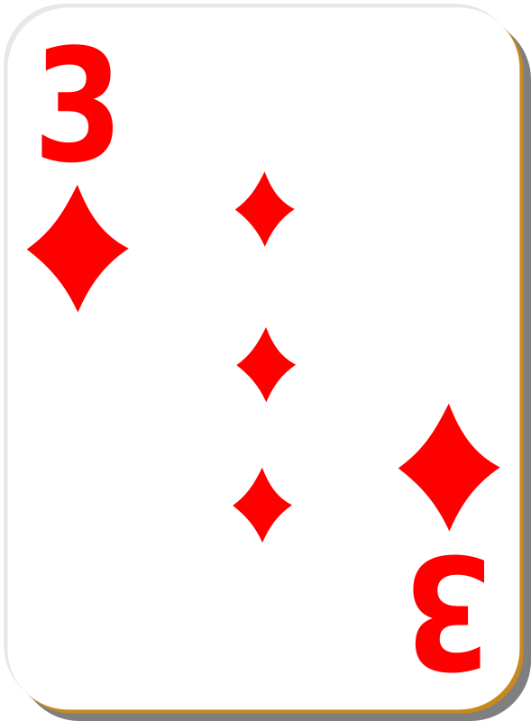 White deck: 3 of diamonds