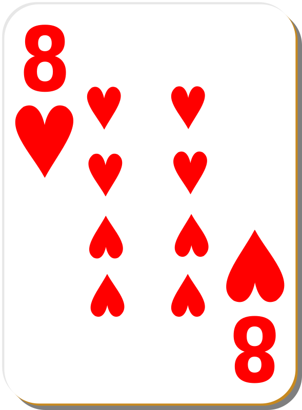 White deck: 8 of hearts