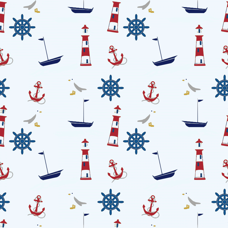 Sea-related seamless pattern
