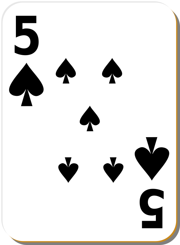 White deck: 5 of spades