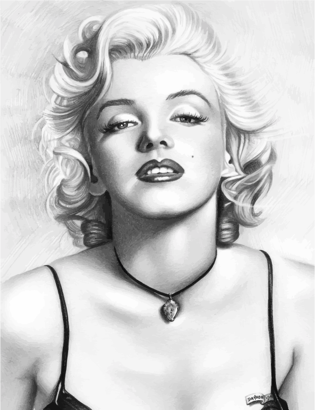 Marilyn Monroe Pencil Sketch Portrait Trace 2
