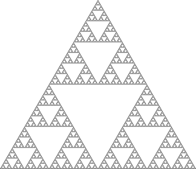 Sierpinski triangle (8 levels)