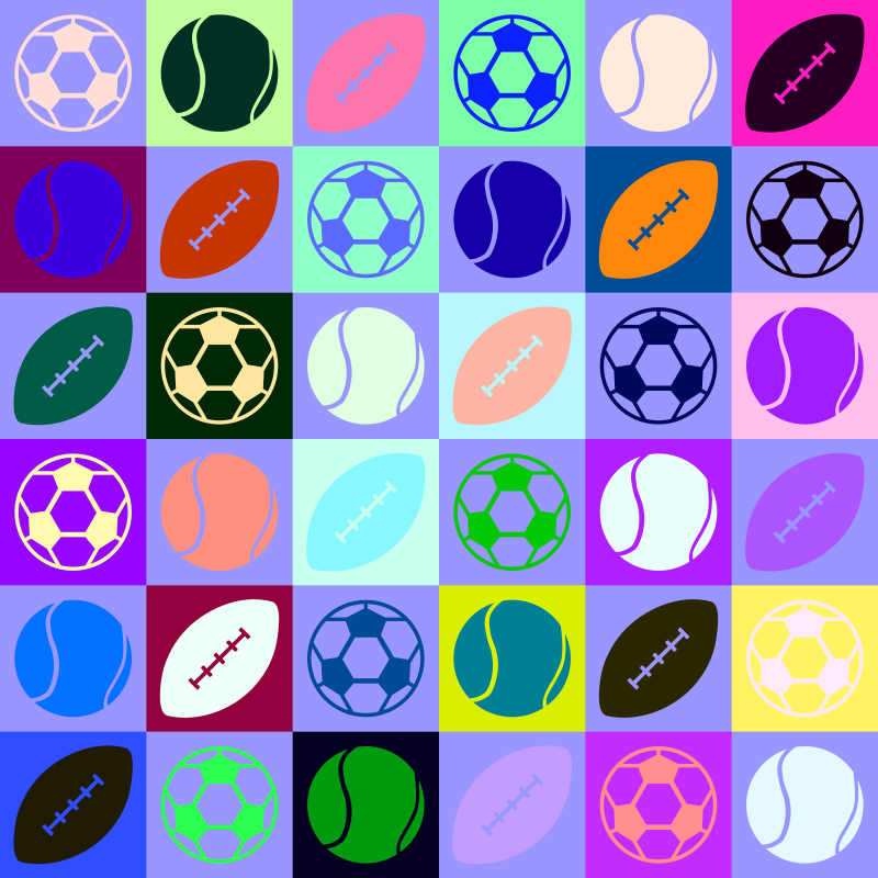 Sports ball pattern (multicoloured)