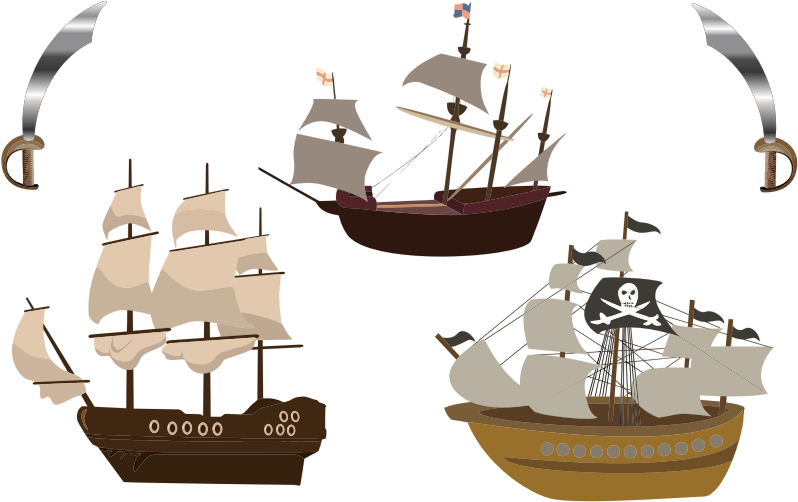 Three Pirate Ships