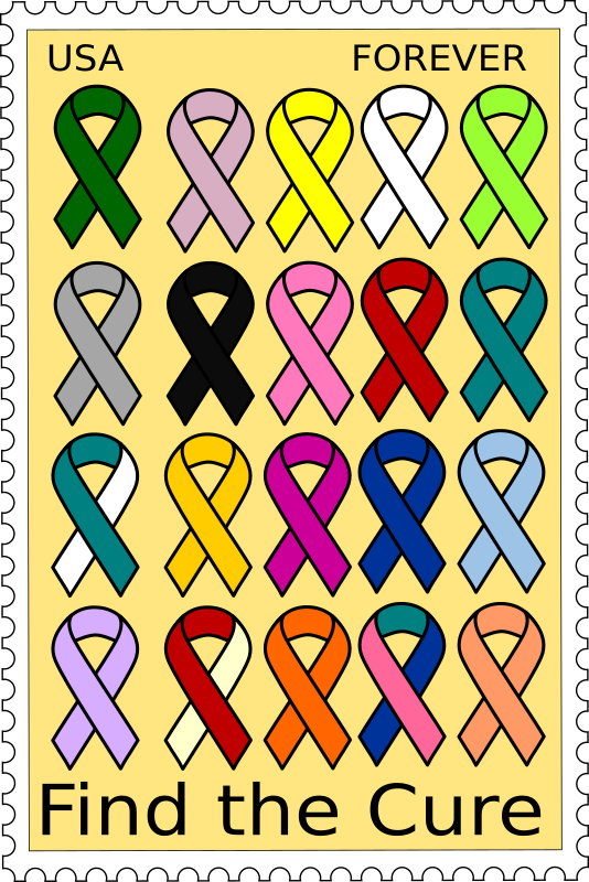 Cancer ribbons stamp