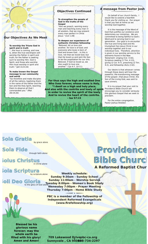 Church welcome brochure