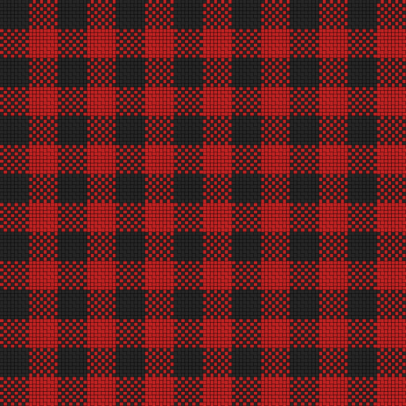 Checker Plaid Cloth Black Red