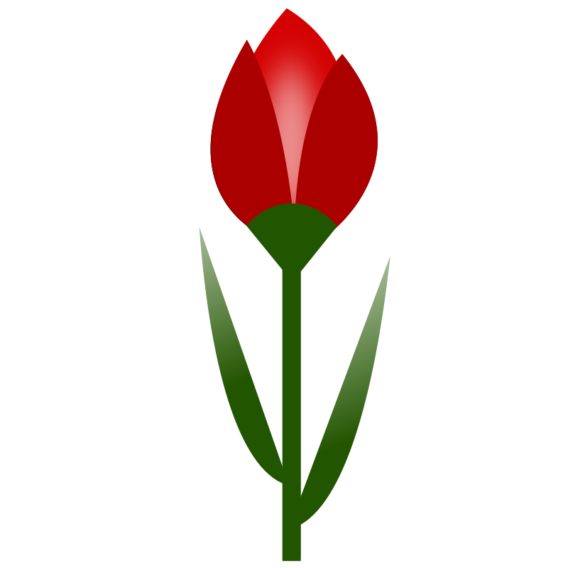 TULIP Simple Red Flower- 3-color- with slight glow