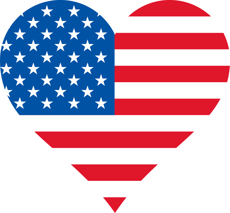 Stars and Stripes heart shaped, USA heart flag