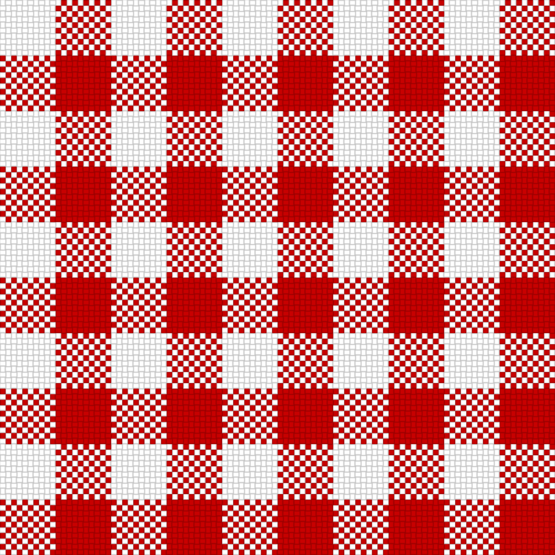 Checker Plaid Cloth Red White
