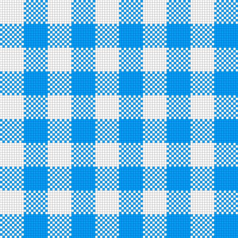 Checker Plaid Cloth Blue White