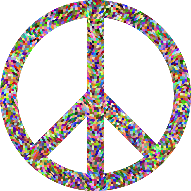 Prismatic Confetti Peace Sign