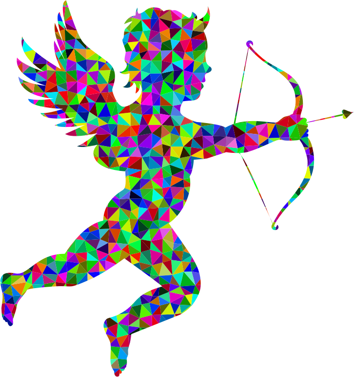 Low Poly Prismatic Martin74 Cupid Silhouette