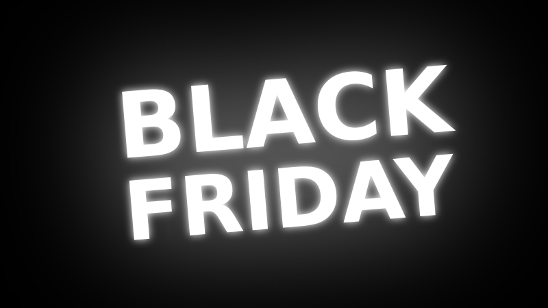 Black Friday Text with White Glow 16:9