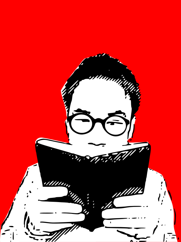 read book with glasses