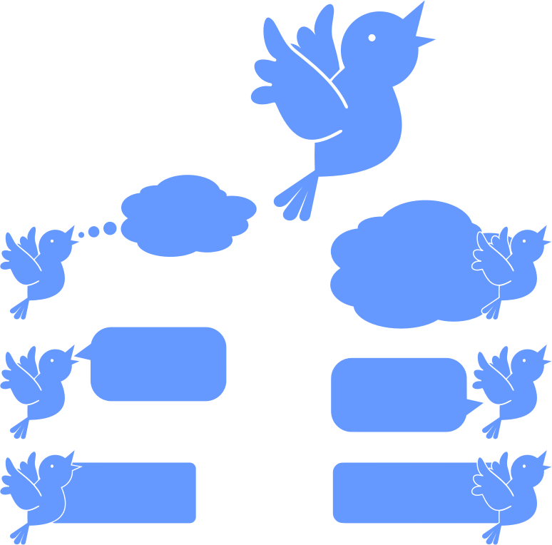 Social Media Blue Bird Icons