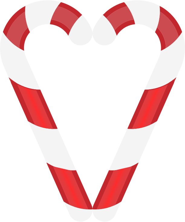 Candy Cane Heart No Background