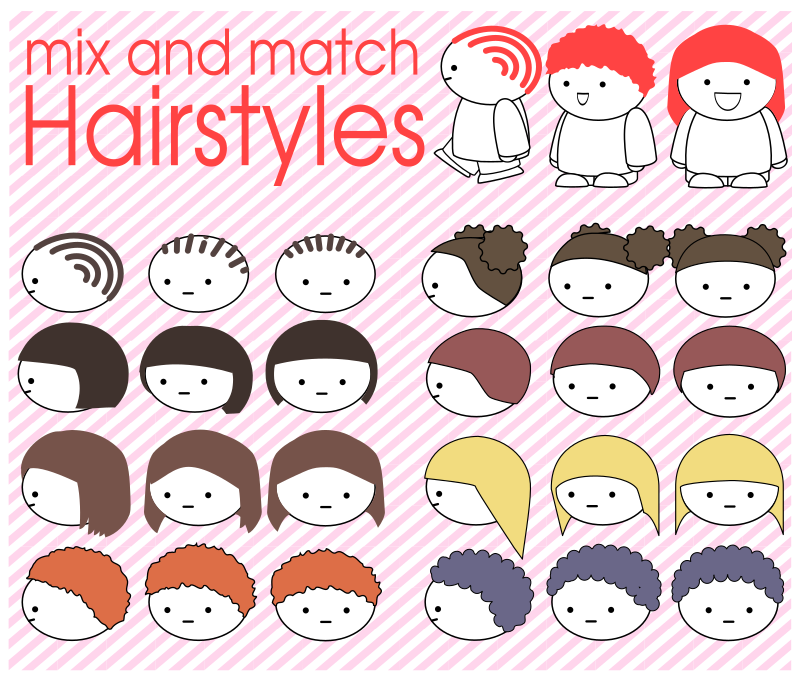 Mix and match hairstyles