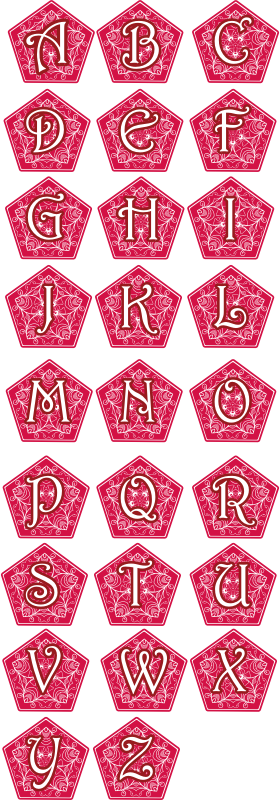 Flower Design Uppercase Alphabet