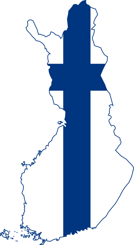 Finland map with flag