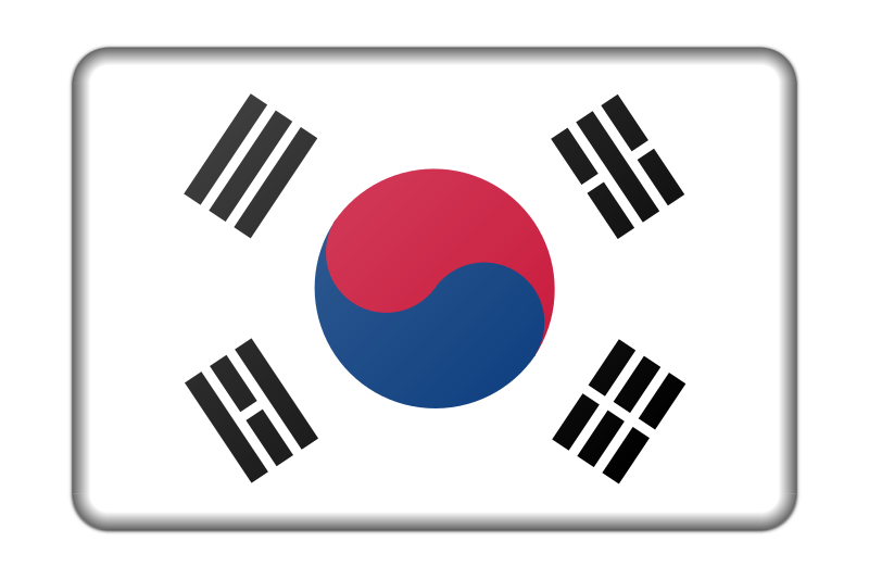 South Korea flag (bevelled)