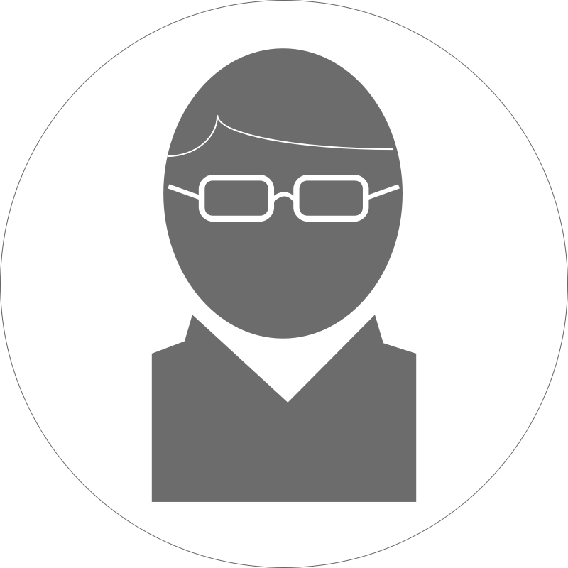 Icon: Glasses Hair Part Grey on White