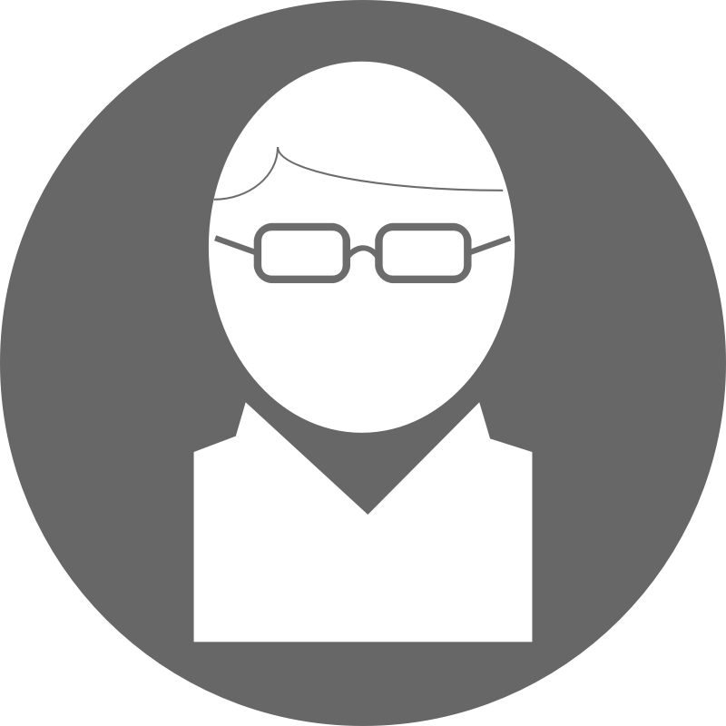 Icon: Glasses Hair Part White on Grey
